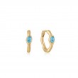 Turquoise Wave Huggie Hoop Earrings