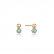 Gold Orb Amazonite  Stud Earrings