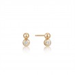 Gold Orb Sparkle Stud Earrings