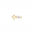 Gold Kyoto Opal Sparkle Barbell Single Earring