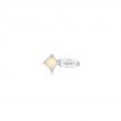 Silver Kyoto Opal Sparkle Barbell Single Earring