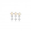 Silver Kyoto Opal Drop Sparkle Barbell Single Earring