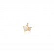 Gold Kyoto Opal Sparkle Crown Barbell Single Earring