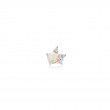 Silver Kyoto Opal Sparkle Crown Barbell Single Earring