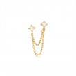 Gold Kyoto Opal Drop Chain Barbell Single Earring-1