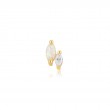 Gold Kyoto Opal and Sparkle Marquise Barbell Single Earring-1