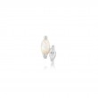 Silver Kyoto Opal and Sparkle Marquise Barbell Single Earring
