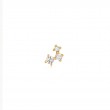 Gold Sparkle Galaxy Barbell Single Earring-1