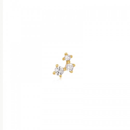 Gold Sparkle Galaxy Barbell Single Earring