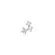 Silver Sparkle Galaxy Barbell Single Earring-1