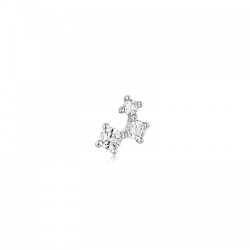 Silver Sparkle Galaxy Barbell Single Earring