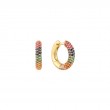Gold Rainbow Huggie Hoop Earrings-1