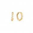 Gold Twisted Wave Huggie Hoop Earrings