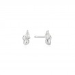 Silver Twisted Wave Stud Earrings