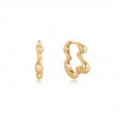 Gold Twisted Wave Hoop Earrings