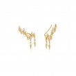 Gold Spike Climber Stud Earrings