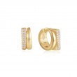 Gold Pavé Double Huggie Hoop Earrings