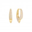 Gold Pavé Arrow Hoop Earrings-1