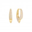 Gold Pavé Arrow Hoop Earrings