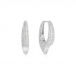 Silver Pavé Arrow Hoop Earrings