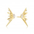 Gold Statement Spike Stud Earrings-1