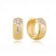 Gold Sparkle Chubby Huggie Hoop Earrings-1