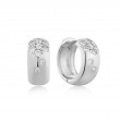 Silver Sparkle Chubby Huggie Hoop Earrings-1