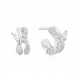 Silver Sparkle Double Hoop Studs-1
