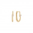 14kt Gold White Sapphire Oval Earrings