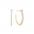 14kt Gold White Sapphire Hoop Earrings