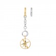 Gold Celestial Sphere Charm Oval Hoop Earrings-1
