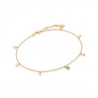 Gold Turquoise Drop Pendant Anklet