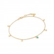 Gold Turquoise Drop Pendant Anklet-1