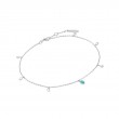 Silver Turquoise Drop Pendant Anklet-1
