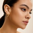 Gold Twisted Wave Stud Earrings-3