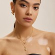 Gold Twisted Wave Drop Pendant Necklace-3