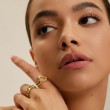 Gold Twisted Wave Wide Adjustable Ring-3