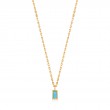 GOLD TURQUOISE DROP PENDANT NECKLACE-1
