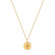 GOLD MOTHER OF PEARL SUN PENDANT NECKLACE