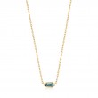 TEAL SPARKLE EMBLEM CHAIN NECKLACE-1