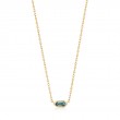 TEAL SPARKLE EMBLEM CHAIN NECKLACE