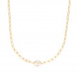 Gold Pearl Sparkle Chunky Chain Necklace?
