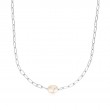 Silver Pearl Sparkle Chunky Chain Necklace?-1