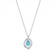 Turquoise Wave Circle Pendant Necklace-1
