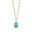 Turquoise Chunky Chain Drop Pendant Necklace