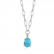 Turquoise Chunky Chain Drop Pendant Necklace