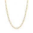Gold Paperclip Chunky Chain Necklace-1