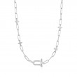Silver Stud Link Charm Necklace