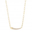 Gold Pavé Bar Chain Necklace