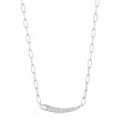 Silver Pavé Bar Chain Necklace